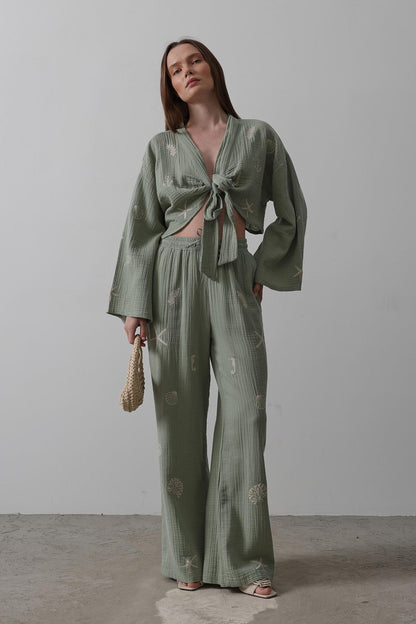 Boho Resort Wear – Tie Suits for Women with Shabby Chic Detail Soléa
