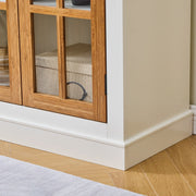 Rustic Style Display Curio Cabinet with Lattice Window Doors - Fluent Trends