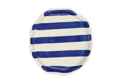 Ceramic Blue stripe plate, 6.3x6.3 Inches (Set of 2 ) Powered by People