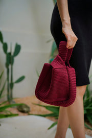 Mackenzie Knit Clutch in Maroon - Fluent Trends