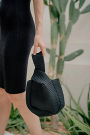 Mackenzie Knit Clutch in Black - Fluent Trends