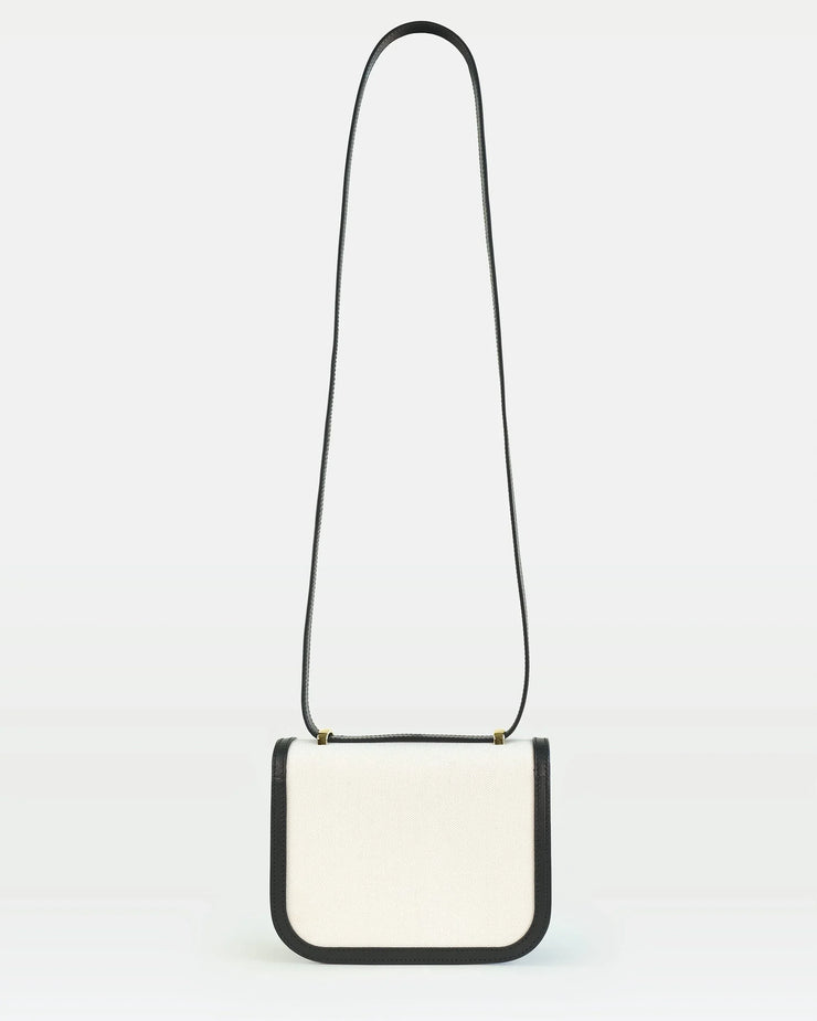 Maya crossbody bag in vegetable calfskin leather and canvas - Fluent Trends 