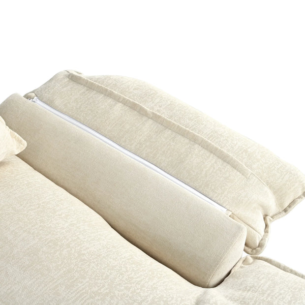 Fluent Trends U-Shaped Chenille Sectional Sofa - Beige 6-Seater with Adjustable Armrests - Fluent Trends