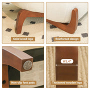 Modern White Velvet Armless Accent Chair with Solid Wood Legs - Fluent Trends