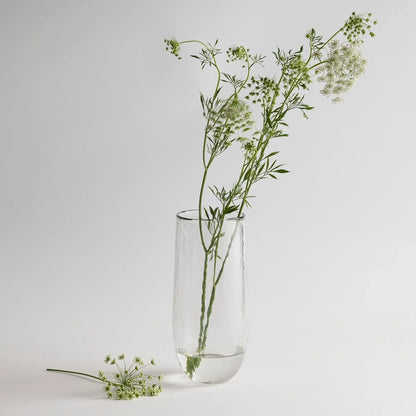 Tall Glass Vase - Pebbled Texture Clear Design for Branches & Stems