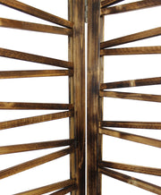 Rustic Geo Design Wood Three Panel Room Divider Screen - Fluent Trends Room Dividers