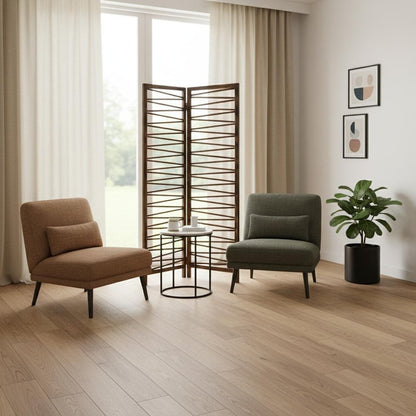 Rustic Geo Design Wood Three Panel Room Divider Screen