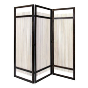 Light and Dark Rattan Three Panel Room Divider Screen - Fluent Trends Room Dividers