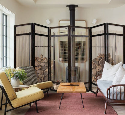 Light and Dark Rattan Three Panel Room Divider Screen HomeRoots