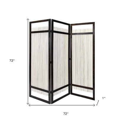 Light and Dark Rattan Three Panel Room Divider Screen HomeRoots