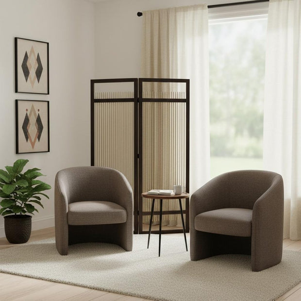 Light and Dark Rattan Three Panel Room Divider Screen - Fluent Trends Room Dividers