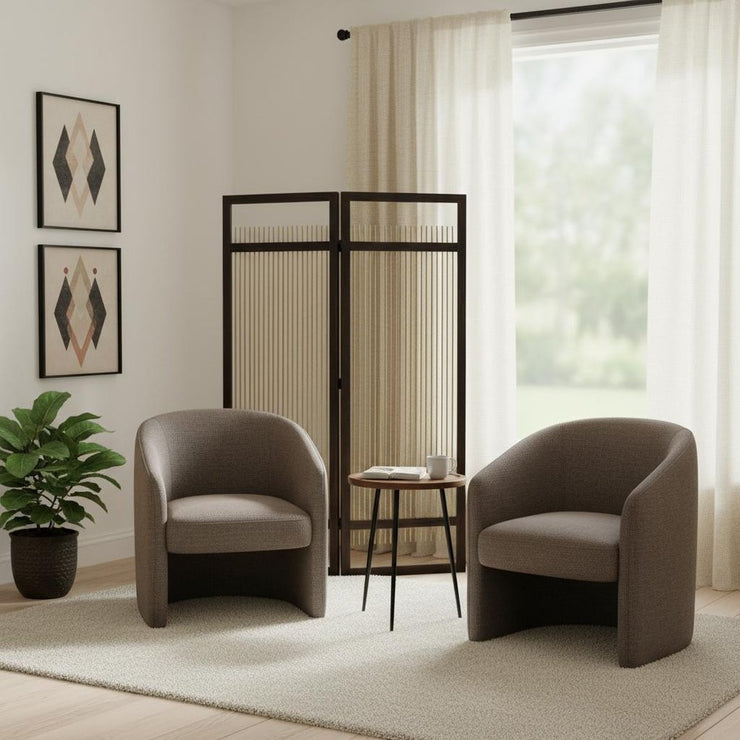 Light and Dark Rattan Three Panel Room Divider Screen - Fluent Trends Room Dividers