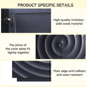 Navy Blue Buffet Cabinet - Modern Sideboard with 3D Water Ripple Texture, Soft Close Doors, 59" Wide Storage for Dining Room, Living Area, Entryway - Fluent Trends