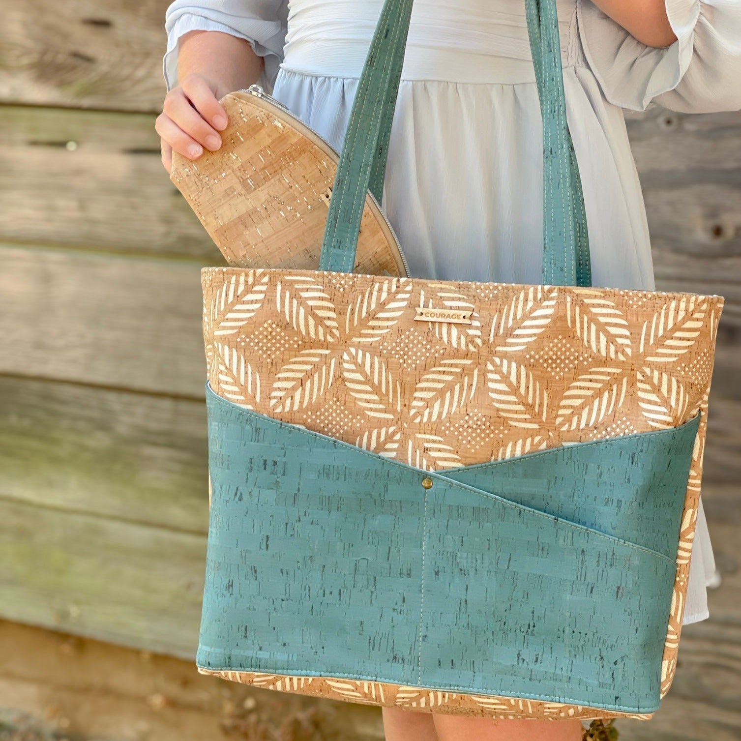 ADVOCATE zippered tote | AQUAMARINE Carry Courage