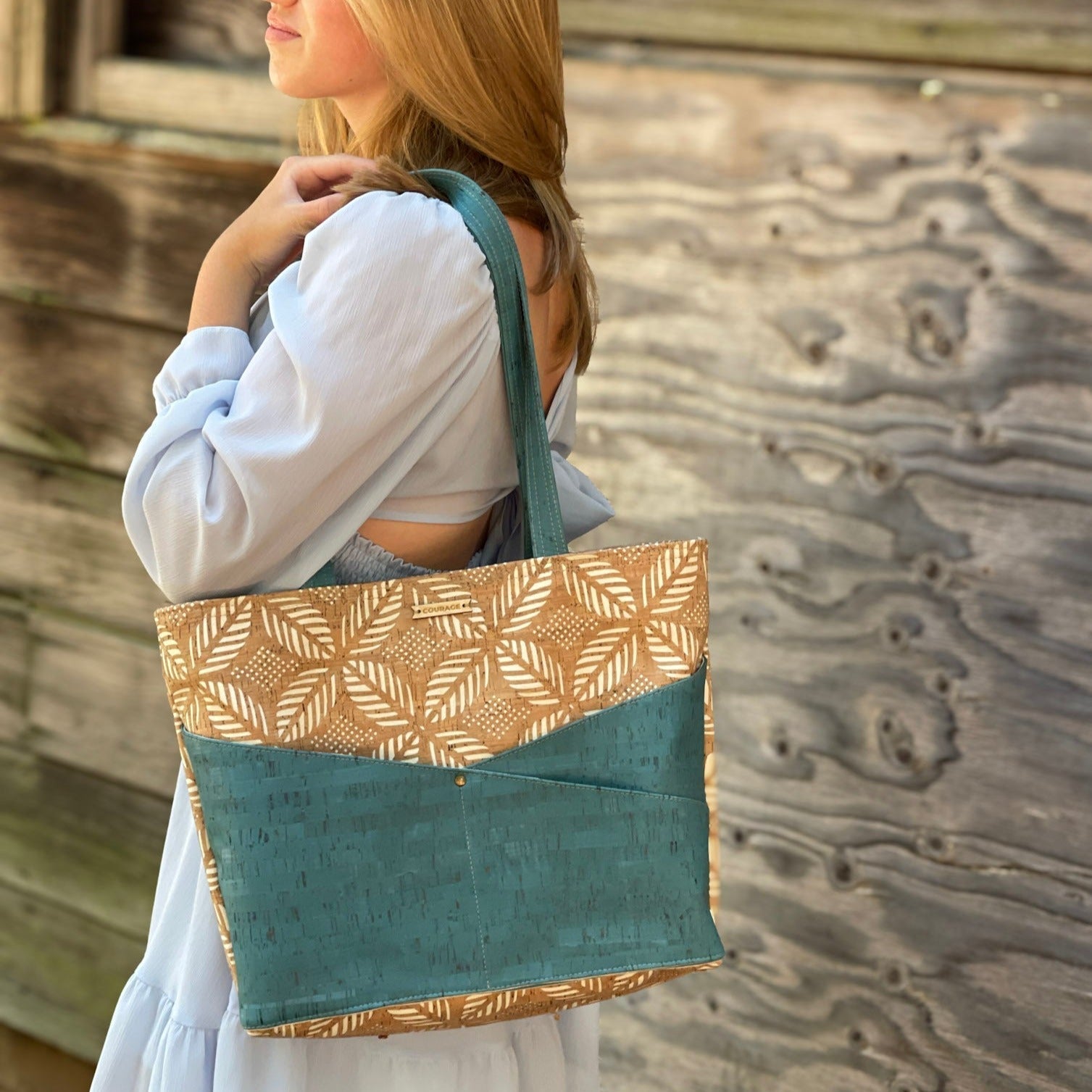 ADVOCATE zippered tote | AQUAMARINE Carry Courage