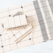 Mool Handwoven Artisanal King Size Organic Cotton Bedspread In Black & Off White - Fluent Trends