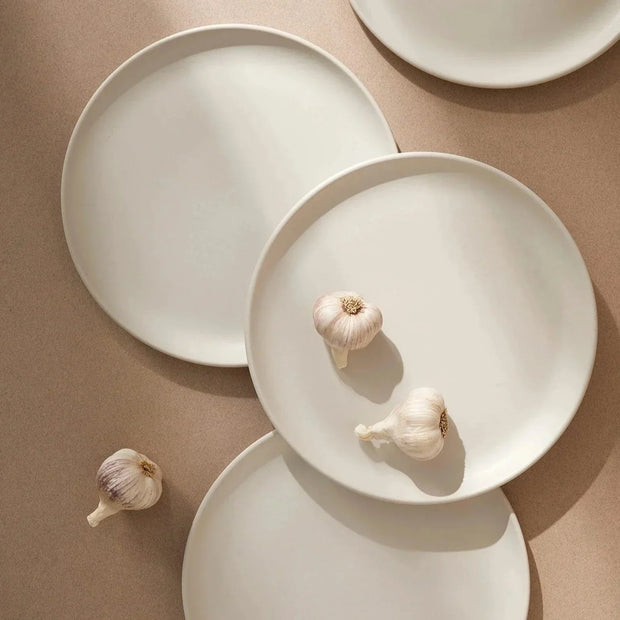 S/4 Tunisian Dinner Plate - Matte White - Fluent Trends