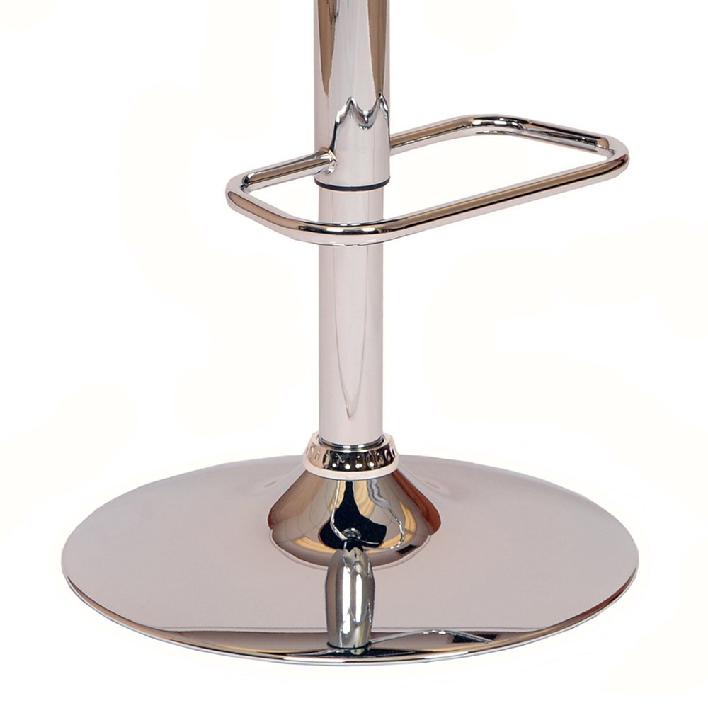 Aurelius 25" Onyx & Chrome Adjustable Swivel Counter Stool