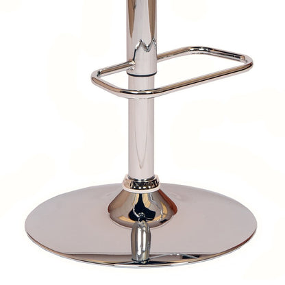 Aurelius 25" Onyx & Chrome Adjustable Swivel Counter Stool