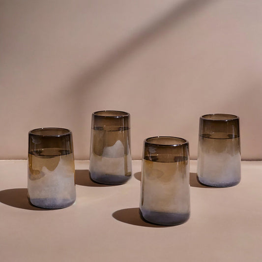 Mario Tall Smoke Luster Glass Set of 4