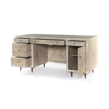 Ivory Solid Wood Executive Desk - 64" Mango