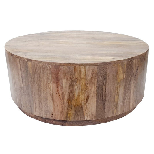 42" Natural Solid Wood Round Coffee Table HomeRoots