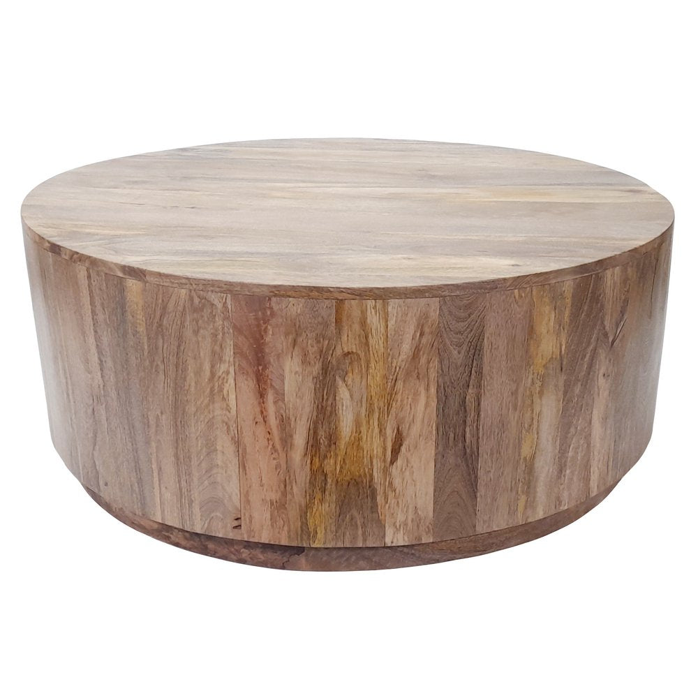 42" Natural Solid Wood Round Coffee Table HomeRoots