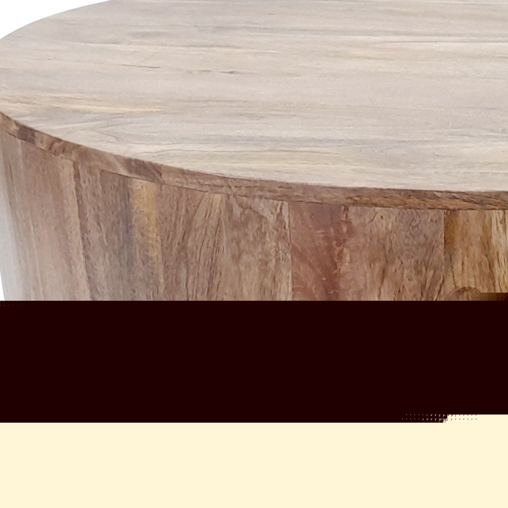 42" Natural Solid Wood Round Coffee Table