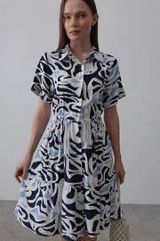 Rey Printed Dress — Multicolor Abstract - Fluent Trends