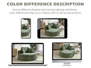 Round Sofa | Couch Bed with Memory Foam and Three Pillows | Green - Fluent Trends