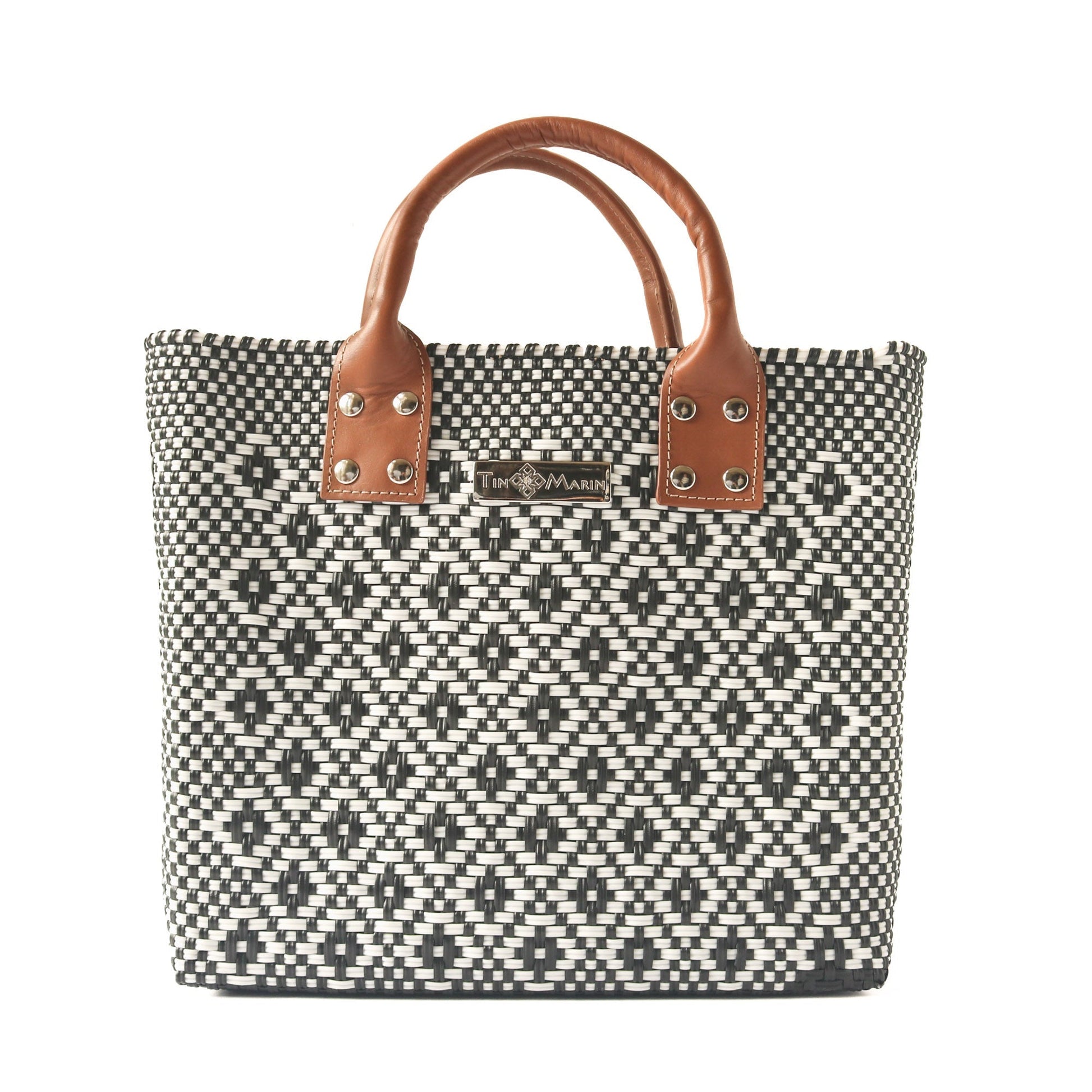 Panda Large Woven Crossbody Bag with Leather - Fluent Trends Cross Body Bags