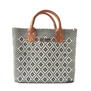 Panda Large Woven Crossbody Bag with Leather - Fluent Trends Cross Body Bags