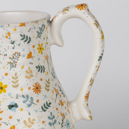 Tula Handcrafted Floral Ceramic Pitcher