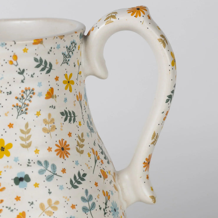 Tula Handcrafted Floral Ceramic Pitcher - Fluent Trends