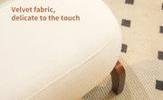 Modern White Velvet Armless Accent Chair with Solid Wood Legs - Fluent Trends