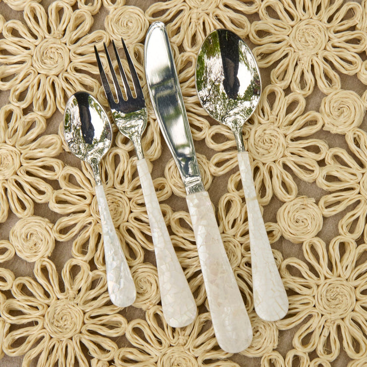 Mother Of Pearl Flatware, Set of 4 - Fluent Trends Flatware Set