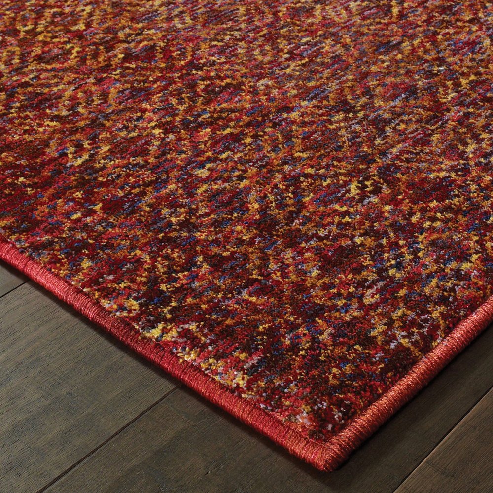 10' X 13' Red and Gold Geometric Power Loom Area Rug HomeRoots