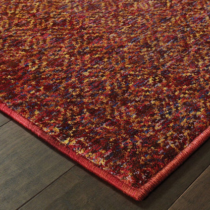 10' X 13' Red and Gold Geometric Power Loom Area Rug HomeRoots
