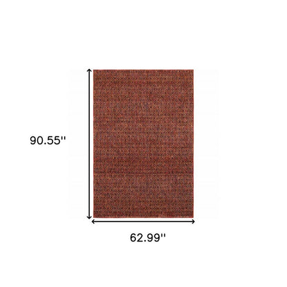 10' X 13' Red and Gold Geometric Power Loom Area Rug