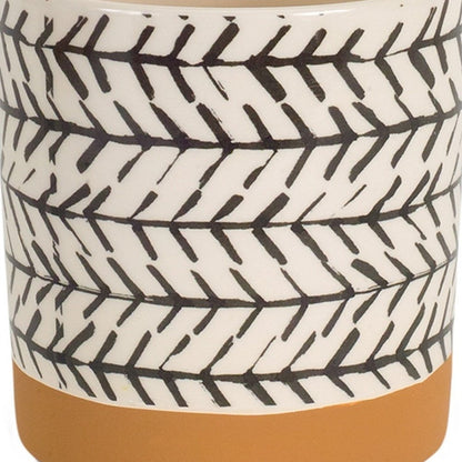 Set of Four Cream Dolomite 3 Ounce Round Pot Planters - Fluent Trends