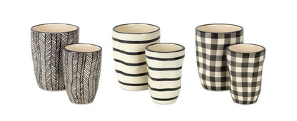 Beige Set of Six Dolomite 1.66234 ounce Round Pot Planter HomeRoots
