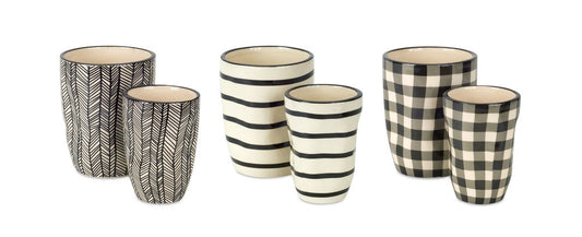 Beige Set of Six Dolomite 1.66234 ounce Round Pot Planter HomeRoots