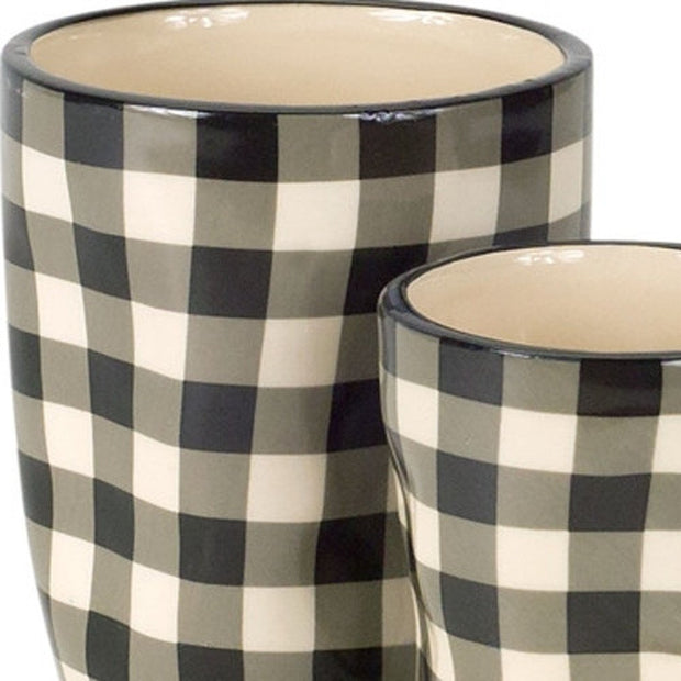 Beige Set of Six Dolomite 1.66234 ounce Round Pot Planter - Fluent Trends Indoor Planters