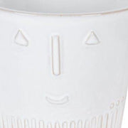 White Set of Two Porcelain 4.4329 ounce Round Pot Planter - Fluent Trends Indoor Planters