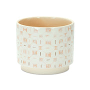 White Set of Three Dolomite 2.77056 ounce Round Pot Planter - Fluent Trends Indoor Planters