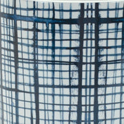 Set of Two White And Blue Ceramic Lattice 2 Ounce Round Pot Planters - Fluent Trends Indoor Planters