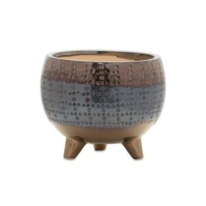 6" Blue Clay Round Pot Planter HomeRoots