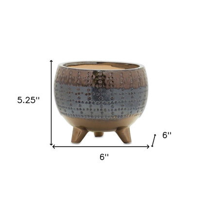6" Blue Clay Round Pot Planter HomeRoots