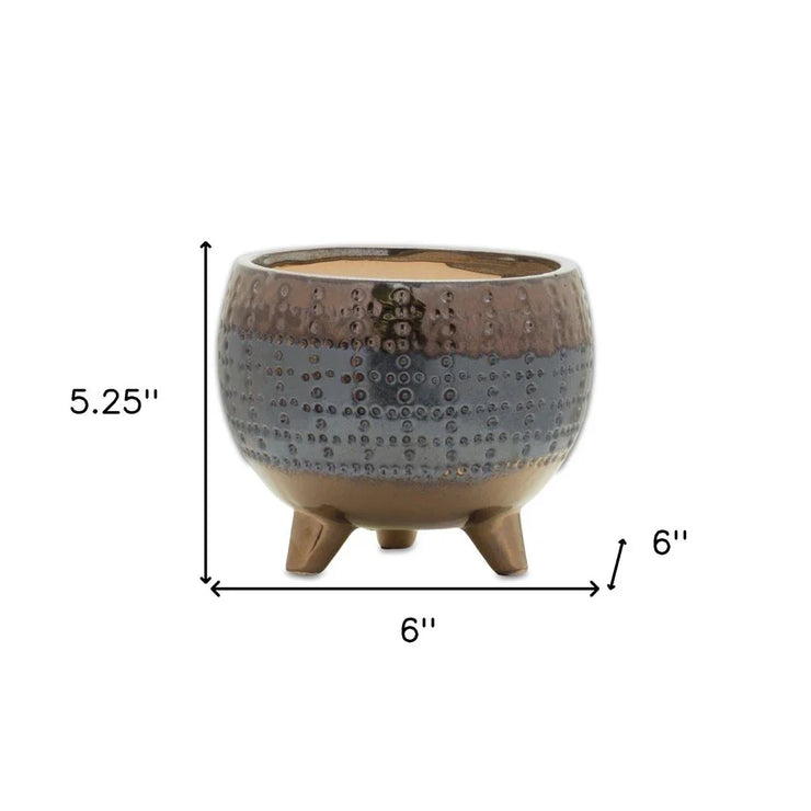 6" Blue Clay Round Pot Planter - Fluent Trends Indoor Planters