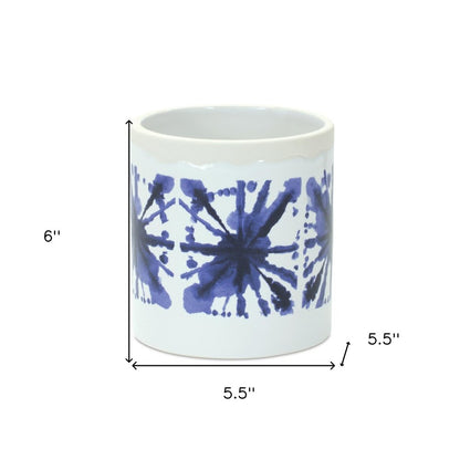 Set of Two 6" White Ceramic Round Pot Planter HomeRoots
